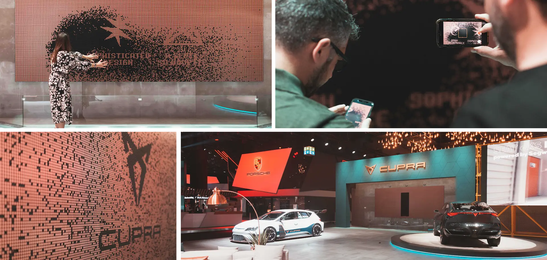 Cupra interactive digital wall and exhibition booth