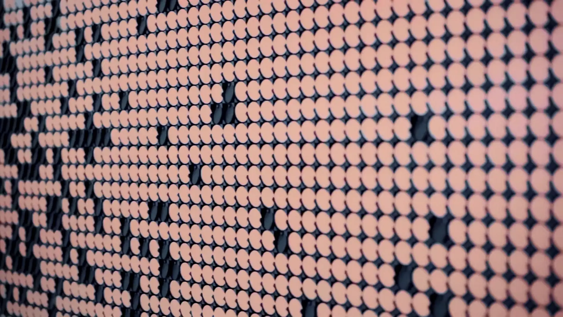 Close-up of kinetic flip-dot texture installation