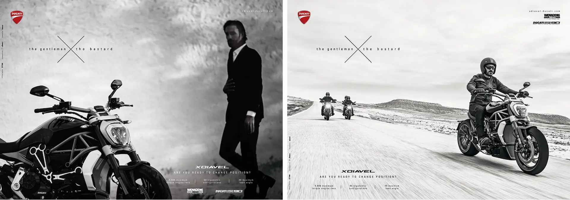 Ducati XDiavel double spread — gentleman and bastard